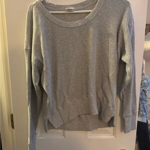 Offline by Aerie Women’s Long Sleeve Waffle Knit Top Heather Gray Size 2XS